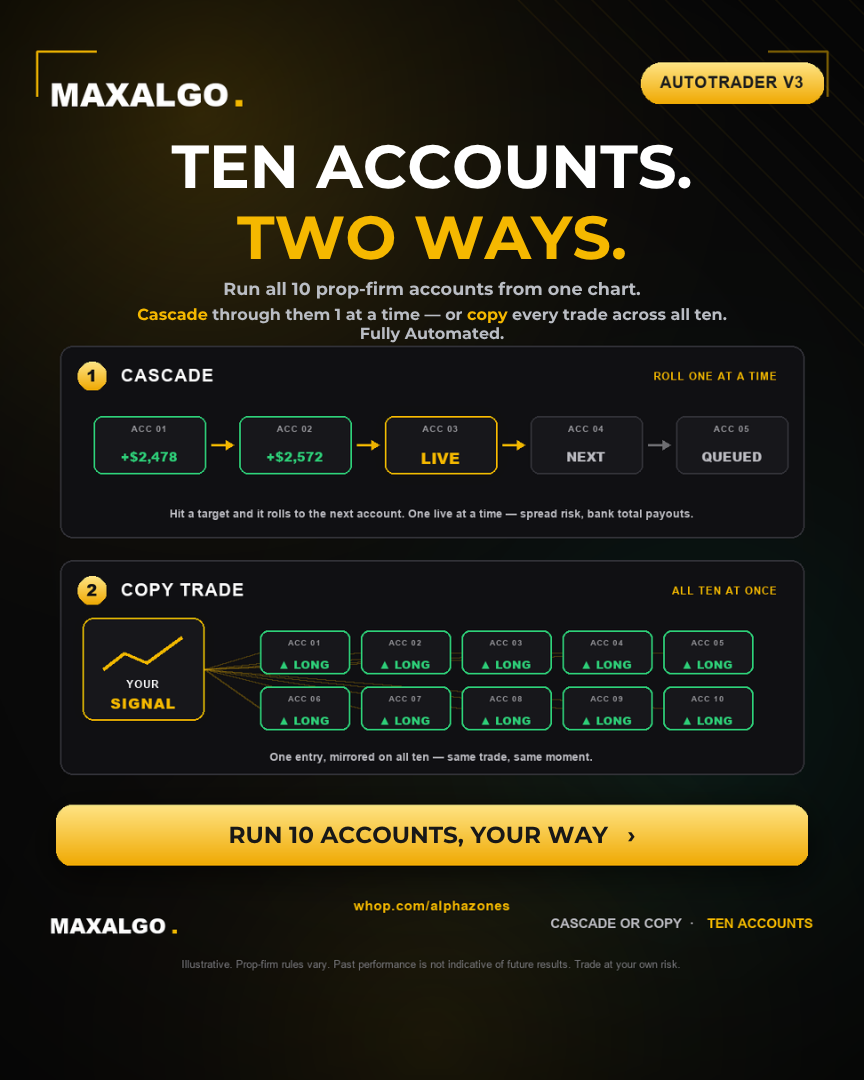 Cascade — ten accounts, two ways